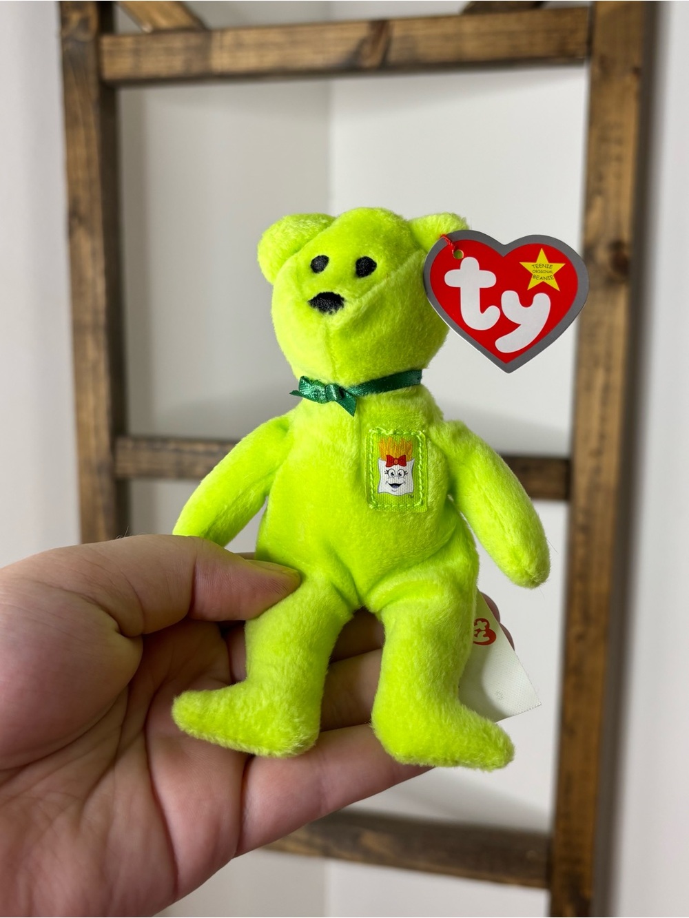 TY Teenie Beanie Fries the Bear 2004 McDonalds 25 Years